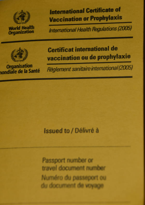 WHO vaccination book. 