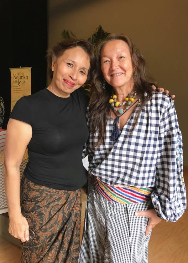On the left, Azlina Ali with Malaysian artist Rebecca Duckett.
