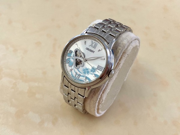 Close-up of the Orient Clover, showing the typical ladies' watch design.